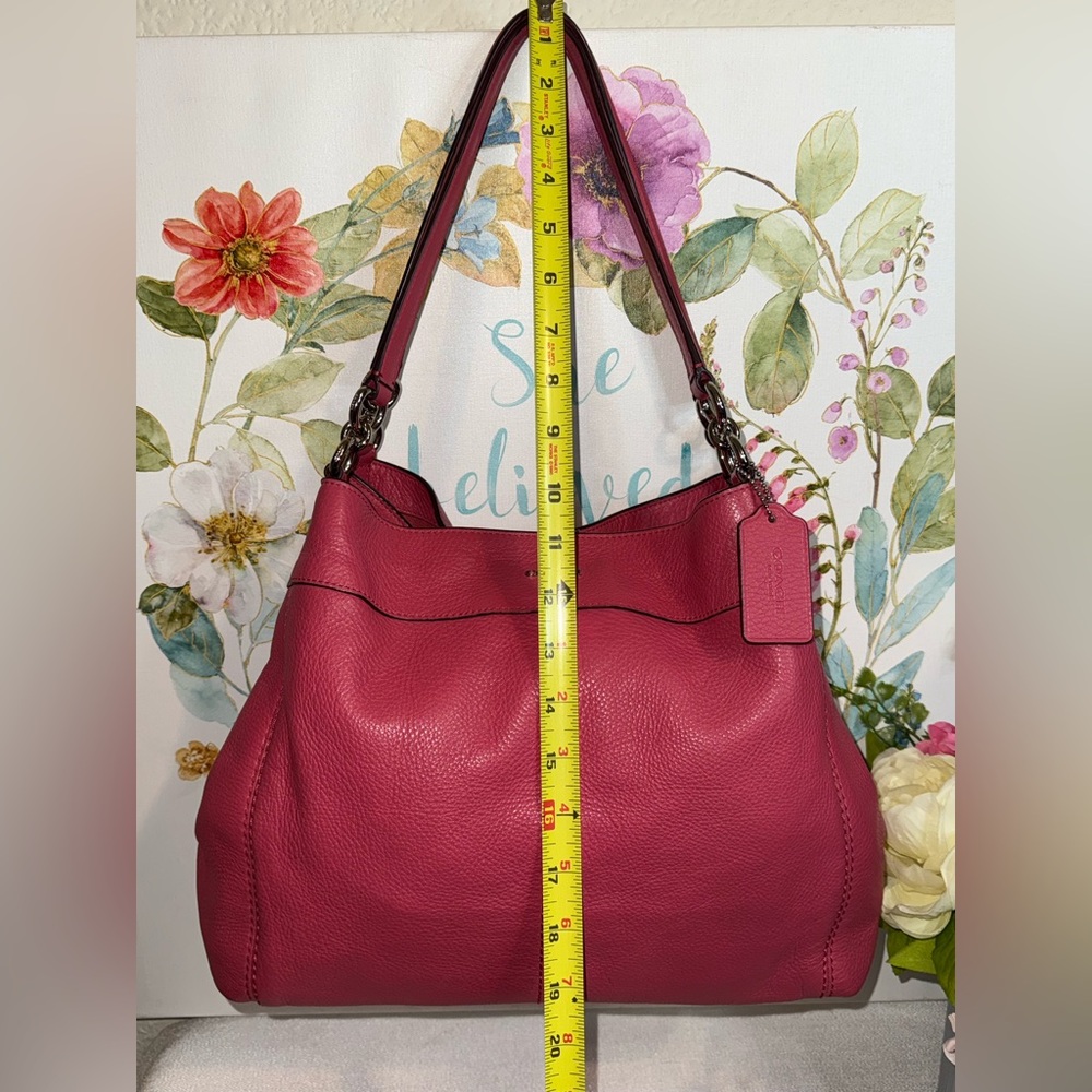 Coach Pink Leather Shoulder Bag - Picture 3 of 15